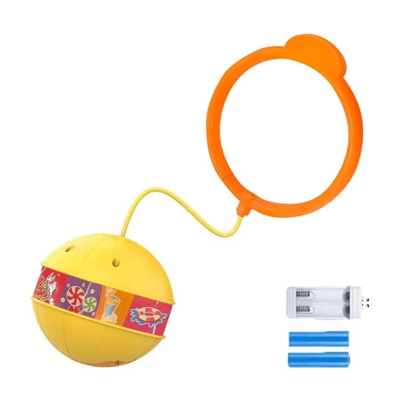 Glow Jumping Ball - Lemon Yellow Flashing Style With Attached Hoop And Battery Set, For Kids Outdoor Play, Active , Party Favors