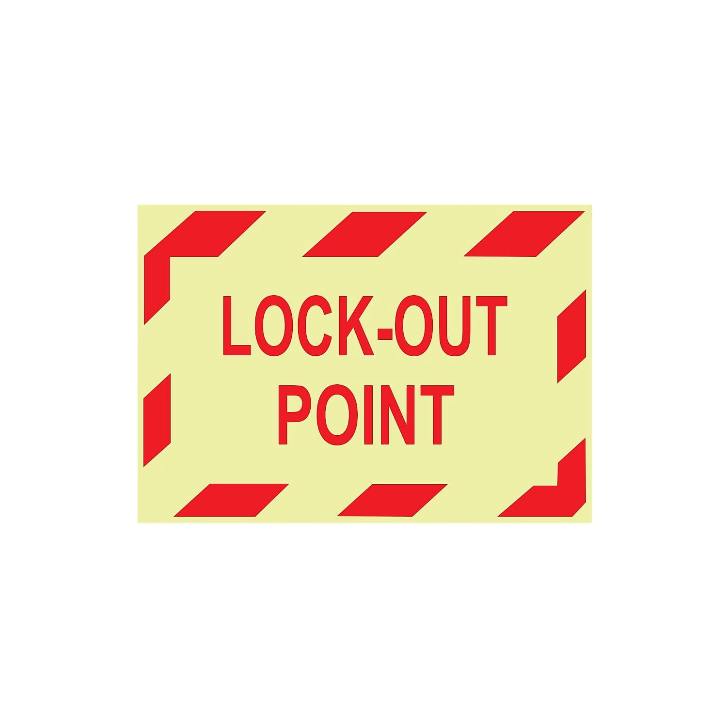 Lock Point Sticker Glow Labels-Lock-Out Point, 3X5, Adhesive Vinylglow, 5/Pk - Walmart.com