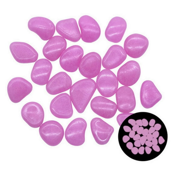 Glow Luminous Decor Gravel Cobble Crafts Dark Tank Pebbles Landscaping fluorescent Rocks for Path Aquarium Yard Garden Lawn - Rose Red