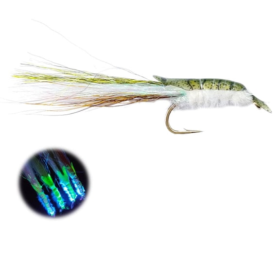 Glow Lure Fly Hook Freshwater Fishing Soft Ice Silk Shrimp Mandarin Bass