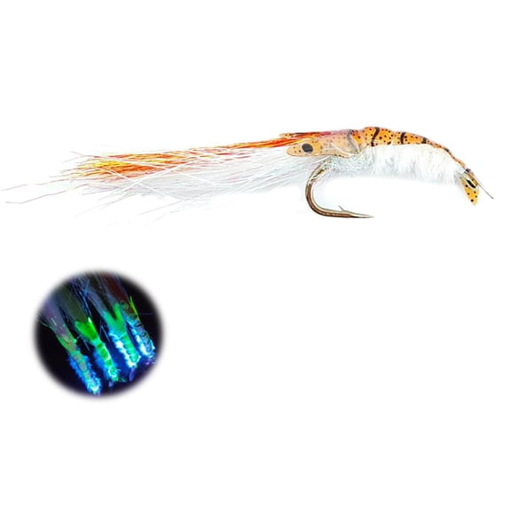 Glow Lure Fly Hook Freshwater Fishing Soft Ice Silk Shrimp Mandarin Bass
