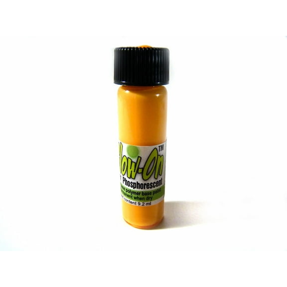 Glow On Super Phosphorescent Paint, Orange Color and Orange Glow, Paint Large 9.2 ml Vial.