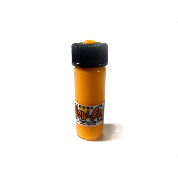 Glow On Super Phosphorescent Paint, Orange Color and Orange Glow, Paint Medium 4.6 ml Vial.