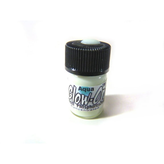 Glow On Super Phosphorescent Paint, White Color and Aqua Glow Paint, Small 2.3 ml Vial.