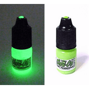 Glow On Super Phosphorescent Paint With Tip Applicator, Green Color, Green Glow, Medium 5 ml Bottle.