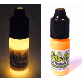 Glow On Super Phosphorescent Paint With Tip Applicator, Orange Color, Orange Glow, Large 10 ml Bottle.