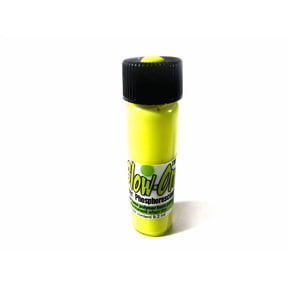 Glow On Super Phosphorescent water-based acrylic paint, yellow color and green Glow, large 9.2 ml Vial.