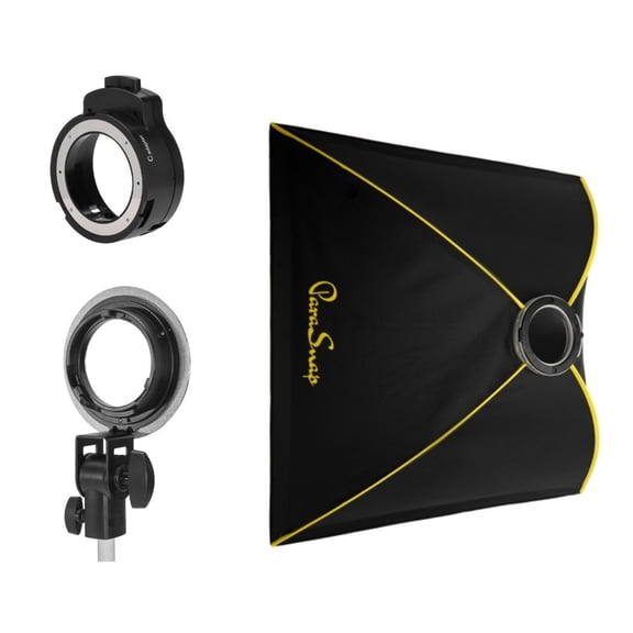 Glow ParaSnap 40x40" Square New Generation SterlingFibre Softbox with OTA-C Softbox Adapter for On-Camera Roundhead Speedlights and XPLOR100 Pros