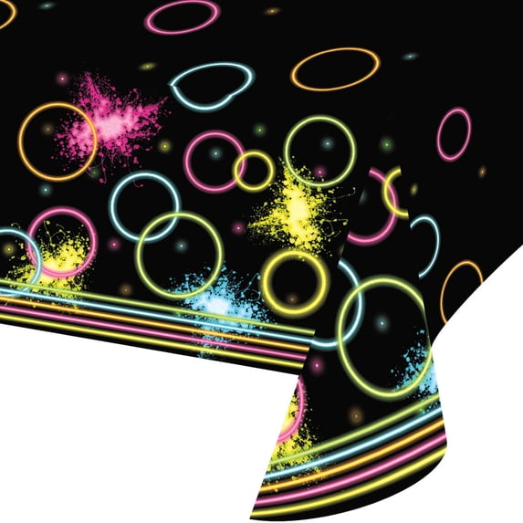 Glow Party 54" x 102" Plastic Tablecloth