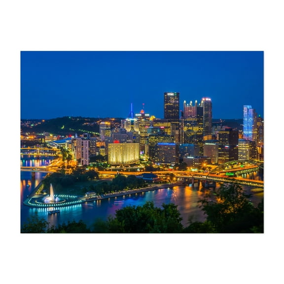 Glow Pittsburgh - Pittsburgh Pennsylvania Photography Unframed Wall Art Print 5 x 7 inches