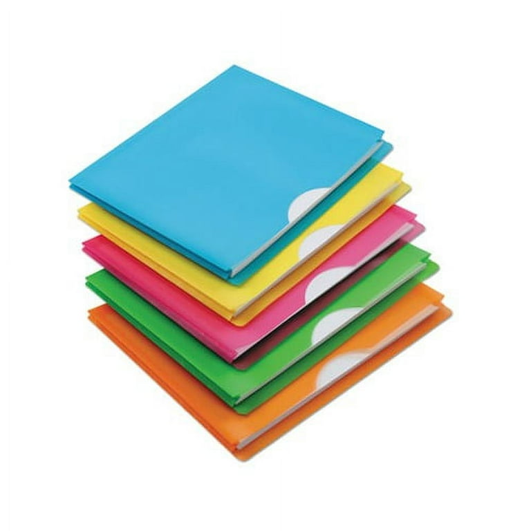 Glow Poly File Jacket, Straight Tab, Letter Size, Assorted Colors, 5/Pack Glow Poly File Jacket, Straight Tab, Letter Size, Assorted Colors, 5/Pack
