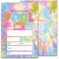thumbnail image 1 of Glow Pool Birthday Party Invitations, Neon Party Birthday Invitations for Boys Girls, 20 Double-Sided Design Birthday Invites with Envelopes (4x6 In), Birthday Party Supplies Favors-A11, 1 of 6