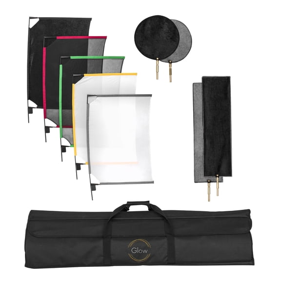Glow Portable Frame Scrim Kit Complete Studio Flag and Diffusion Set with Collapsible Frames (24 x 36")
