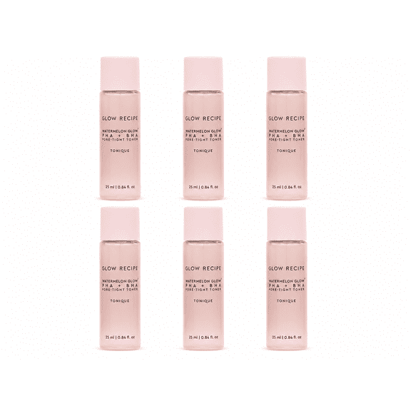Glow Recipe Watermelon Glow PHA+BHA Pore-Tight Toner, 25 mL Each, Pack of 6