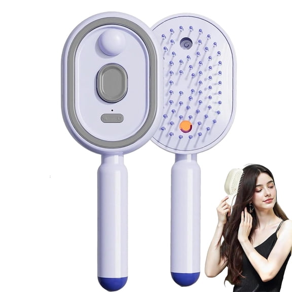 Glow Scalp Brush, Electric Spray Air Cushion Massage Comb, Self Cleaning Detangling Steam Hair Brush, 2026 NewRechargeable 5 in 1 air cushion brush for Women Girls Home Spa