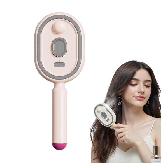 Glow Scalp Brush Electric Spray Hair Brush with 10ml Refillable Tank, Rechargeable Steam Detangling for Home Use