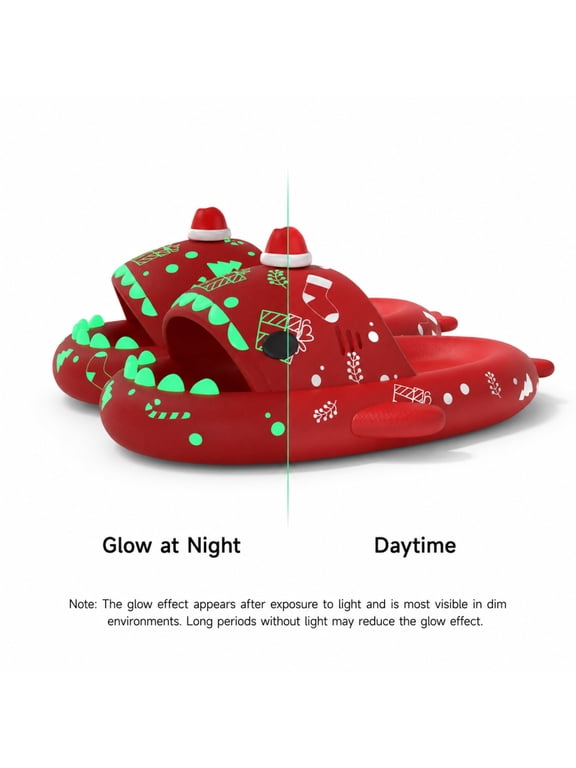 Glow Shark Cloud Slides for Women Men, EVA Open Toe Non Slip House Slippers