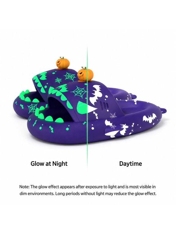 Glow Shark Cloud Slides for Women Men, EVA Open Toe Non Slip House Slippers