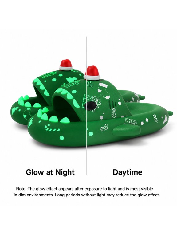 Glow Shark Cloud Slides for Women Men, EVA Open Toe Non Slip House Slippers