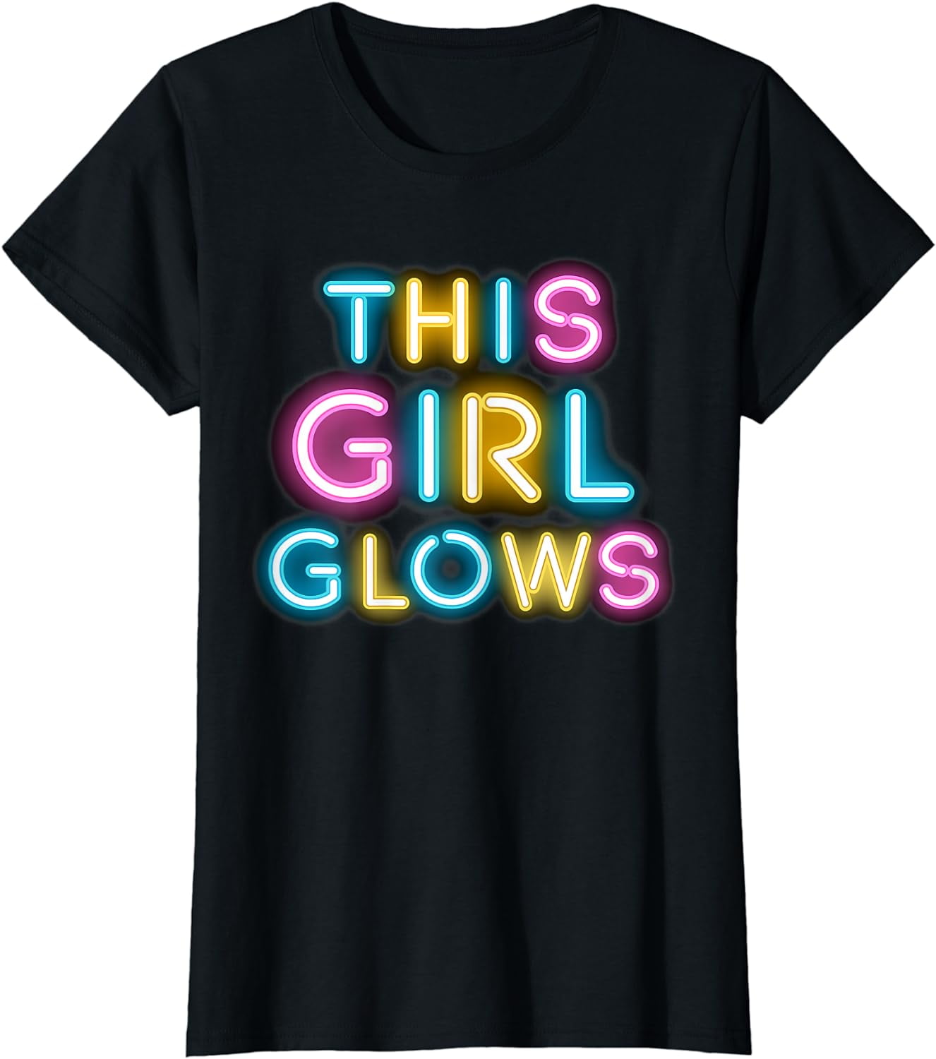 Neon Party Shirt This Girl Glows Retro 80'S Neon Party Shirt This Girl Glows Retro 80'S