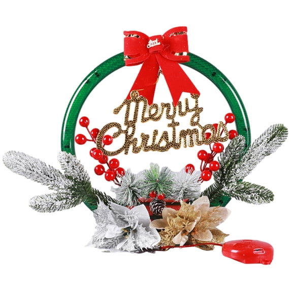 Glow Simulation Garland, Fake Flower Wall Hanging Door Decoration, Window Holiday Hanging Decorations, Outdoor Rattan Pendant, Christmas Glow Red Fruit Hanging Ornaments Decorations