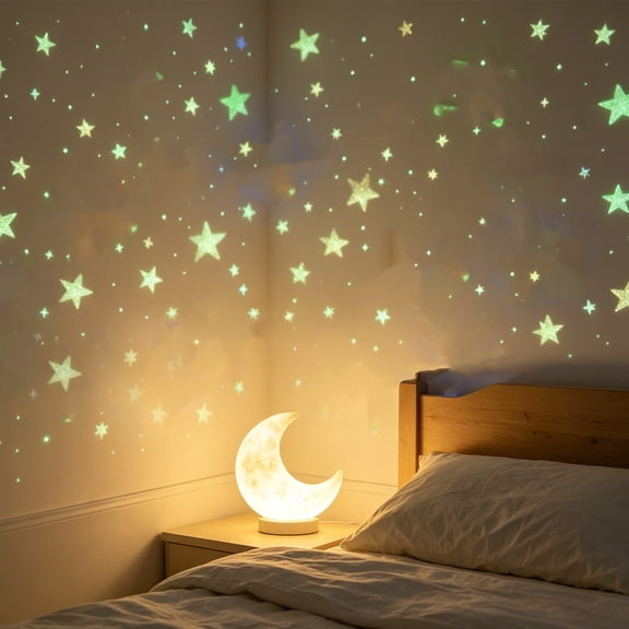 Glow Star Wall Stickers Multicolor for Bedrooms, Ceilings, Walls, Party Decor, and Night-themed Room Accents