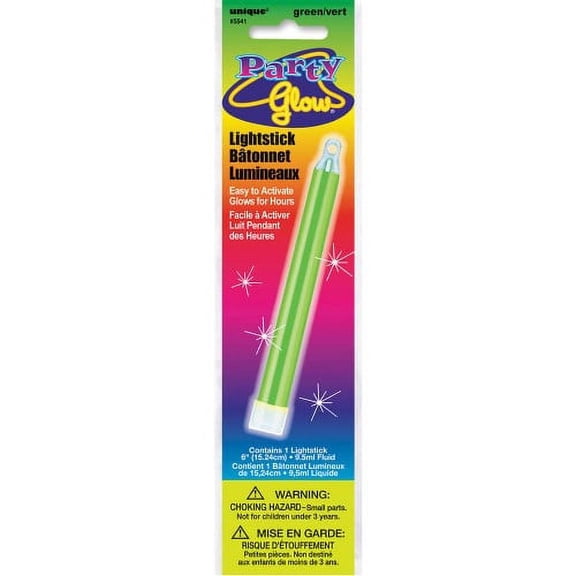Glow Stick, 6 in, Green, 1ct (Pack of 3)