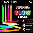 thumbnail image 1 of Party City 6 inch Glow Sticks, Glow in the Dark Party Supplies for Kids & Adults, 12pk (Multicolor,White), 1 of 12