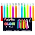 thumbnail image 1 of Party City 6 inch Glow Sticks, Glow in the Dark Party Supplies for Kids & Adults, 24pk (Rainbow), 1 of 13