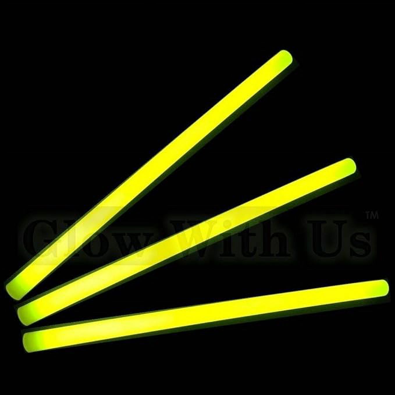 Glow Sticks Bulk Wholesale, 10 12” 15mm Dia. Yellow Industrial Grade Jumbo  Light Sticks, Bright Color, Glow 14 Hrs, Safety Glow Stick 3yrs Shelf Life