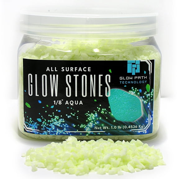 Glow Stones - Aqua - 1/8" - 1 lb.