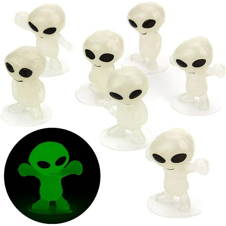 Glow in The Dark Alien Figurines for Kids - 100 Pcs Small
