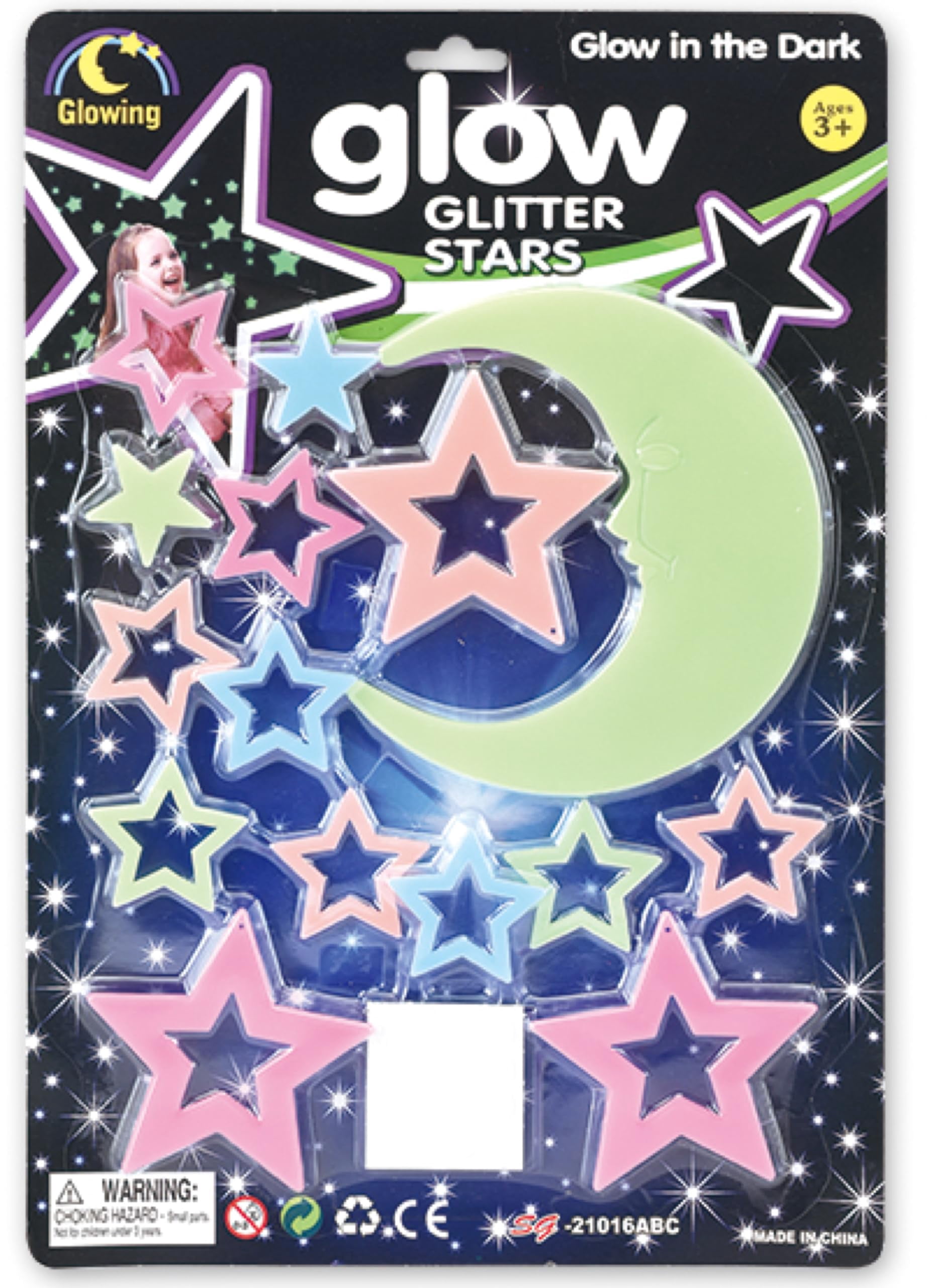 Glow in The Dark Ceiling Moon and Stars Stickers for Bedroom, Luminous