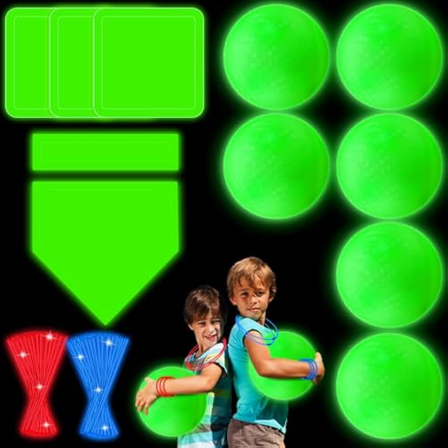 Glow in The Dark Kickball Set includes 10 Inch Dodgeball Playground