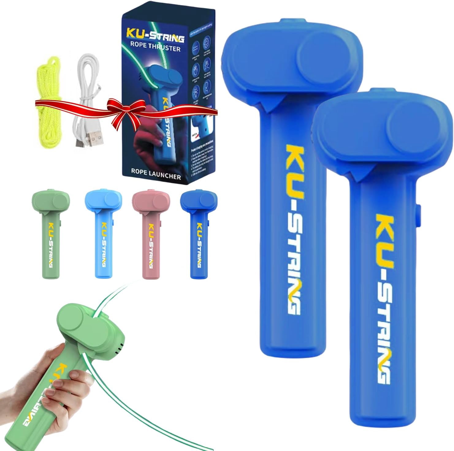 Toy String Rope Launcher Glow in The Dark Loop Rope Launcher Propeller, Game Shooter String Toy ...