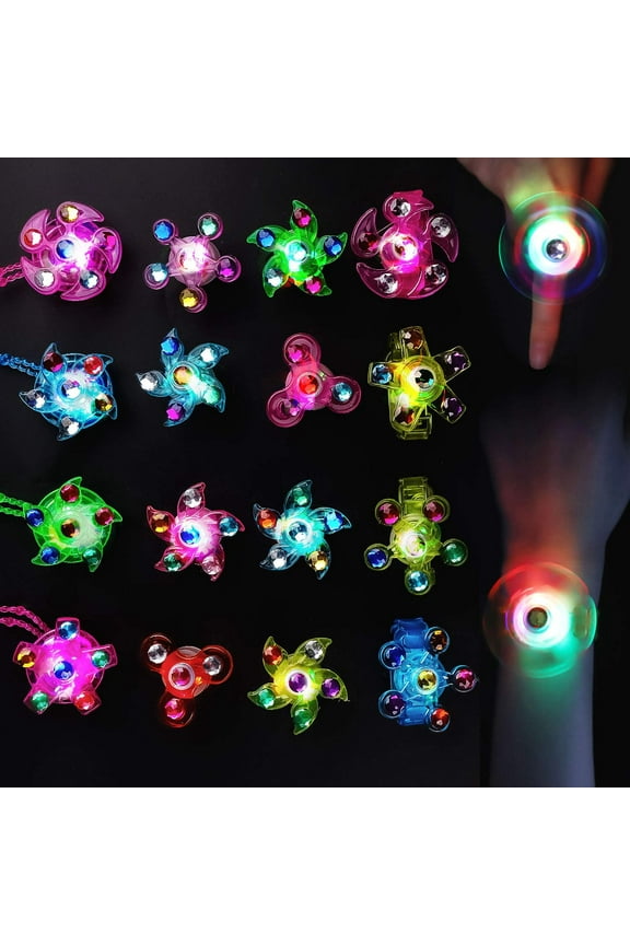 Glow in The Dark LED Party Favors, Nontoxic Spinner Rings, Bracelets, Necklaces