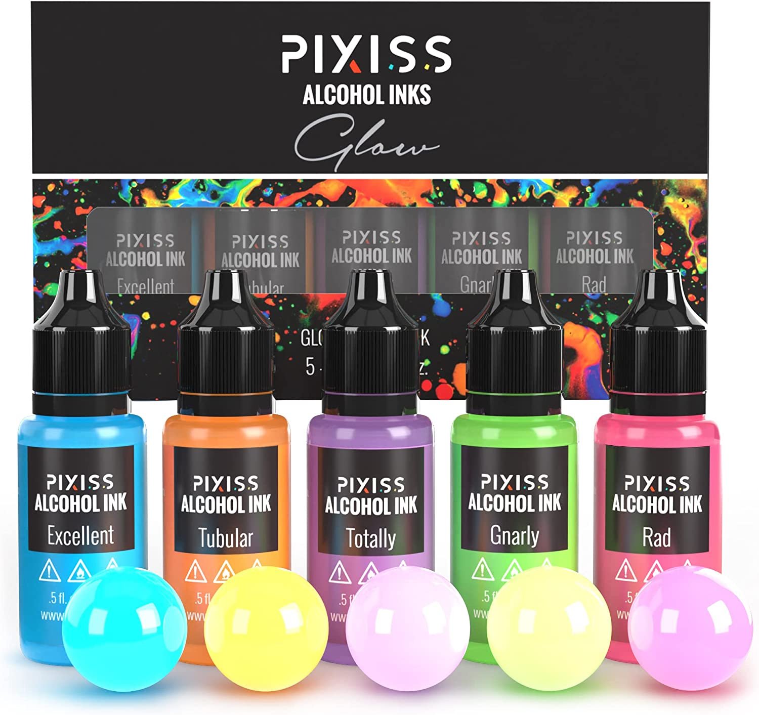 Glow in The Dark Resin Pigment - 5 Vibrant Colors Concentrated