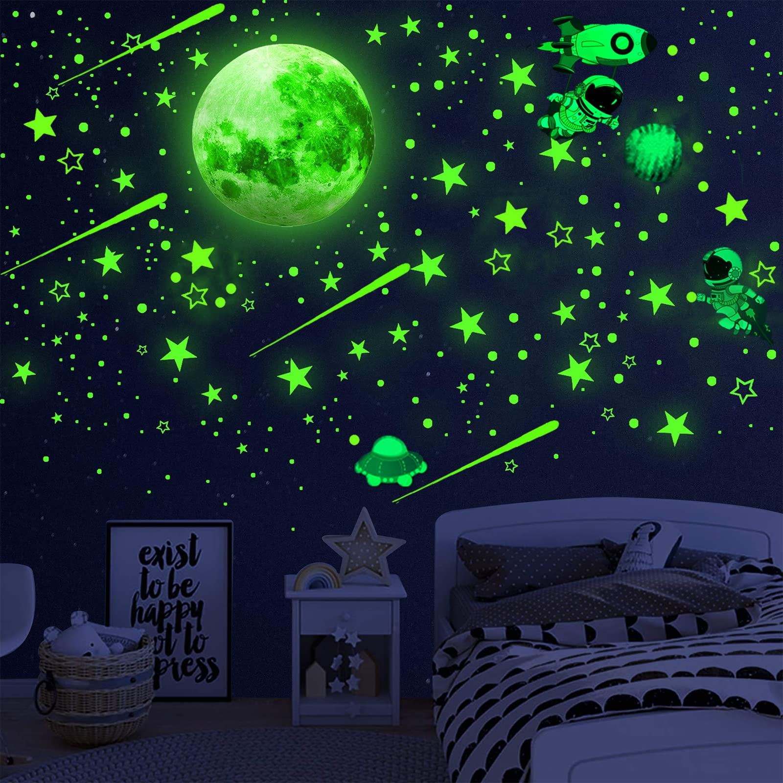 Glow in The Dark Stars for Ceiling, 832Pcs Glow in The Dark Stars Moon
