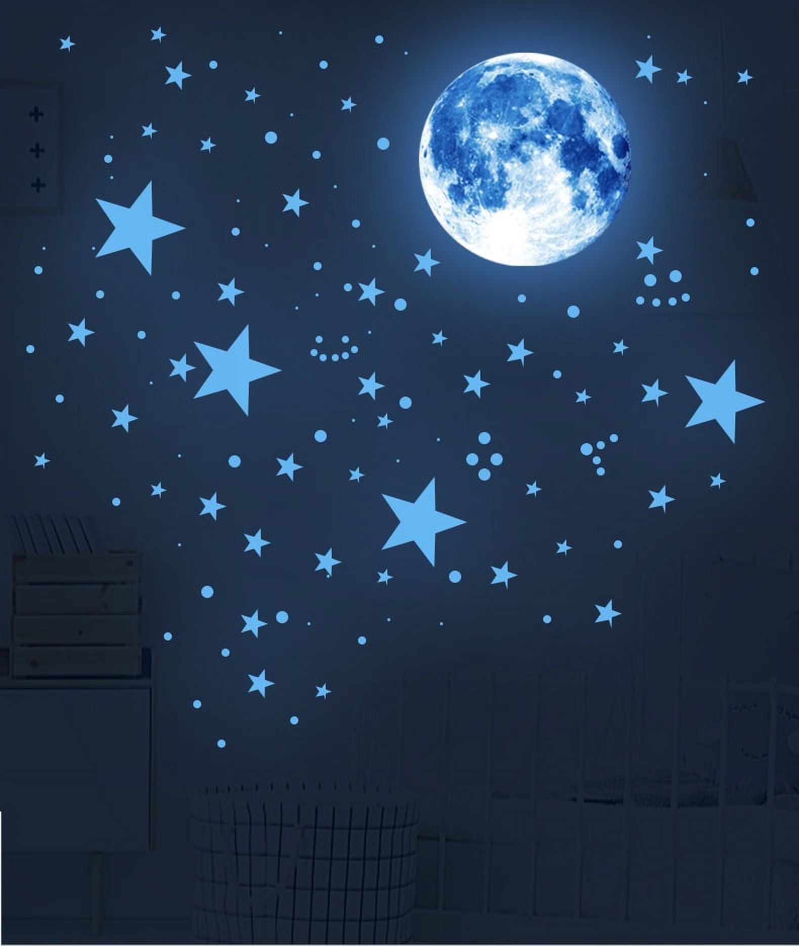 Glow in The Dark Stars for Ceiling,Glow in The Dark Stars and Moon Wall