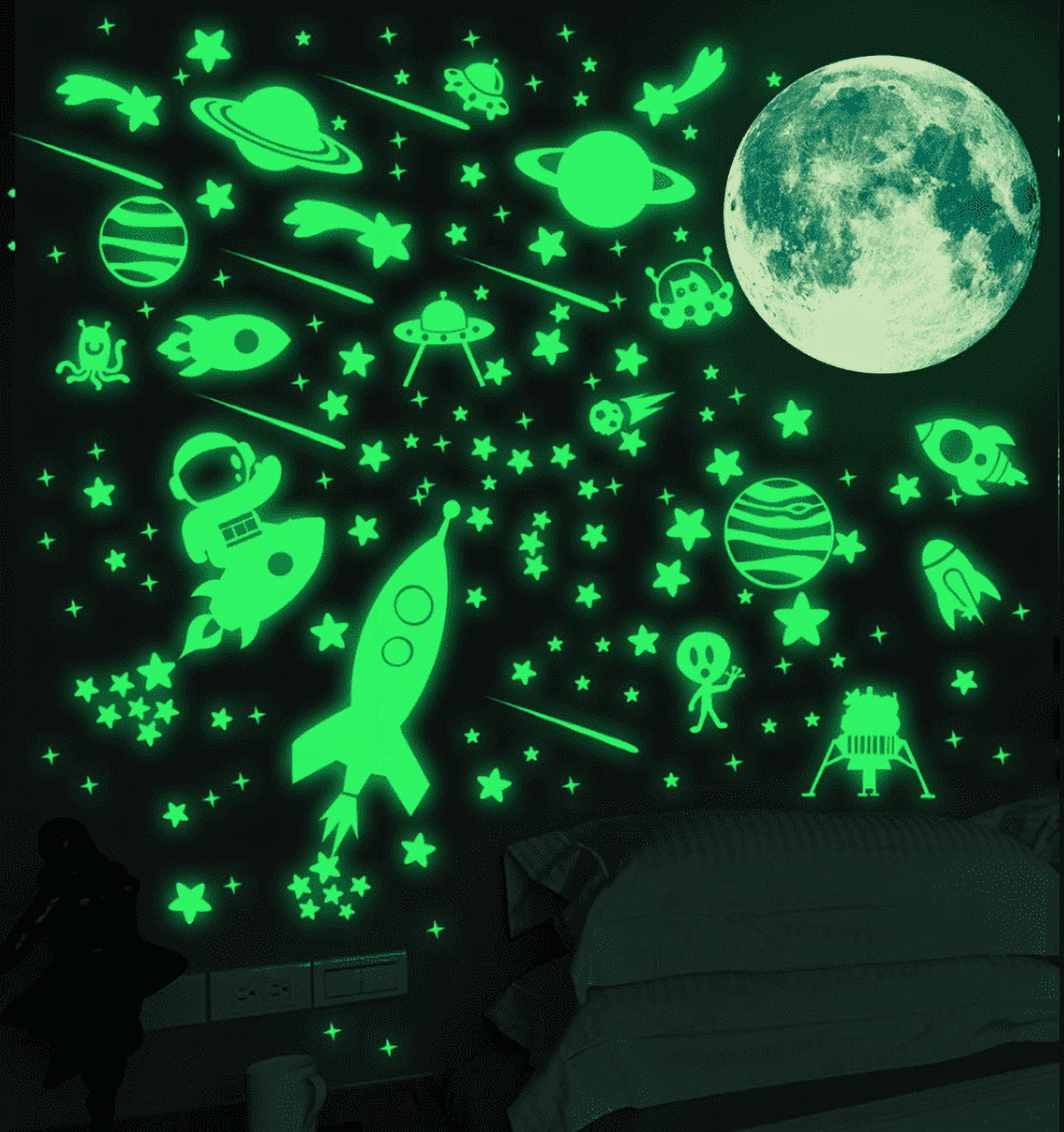 Glow in The Dark Stars for Ceiling, Glowing Stars for Ceiling Stars Wall Decals, Solar