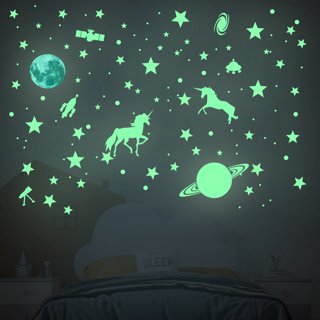 Glow in The Dark Wall or Ceiling Stars - 100 Pieces Luminous Decal ...