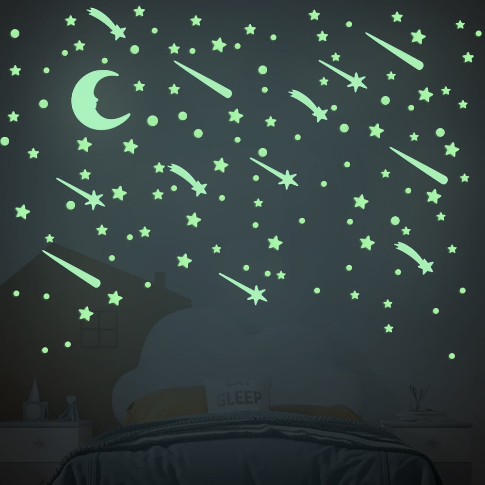 Glow in The Dark Stars and Planets for Ceiling, 936 Pcs 3D Star Stickers,  Unicorn Wall Stickers, Glow Stars for Kids Room Decor and Cool Room Decor  (Green) - Walmart.com