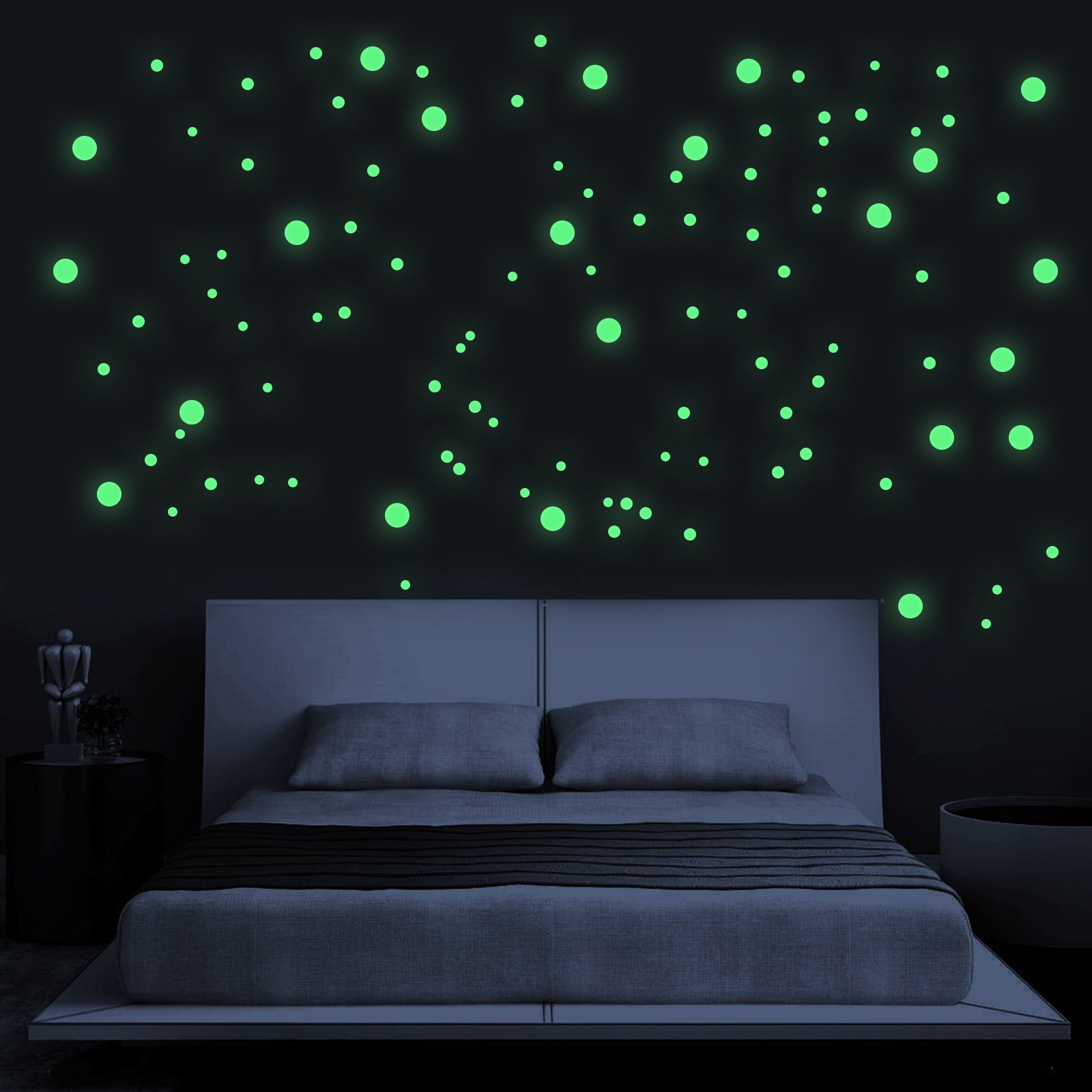 Twsoul 435pcs Glow in The Dark Stars Luminous Wall Stickers,Realistic Glowing Stars for Ceiling and Wall Decals,Stickers Starry Sky Shining Decoration