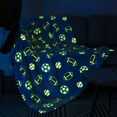 thumbnail image 1 of Glow in The Dark Throw Blankets Football Baseball Blanket Luminous Magical Soft Plush Light Grey Fleece Blanket for Girls Boys Kids Birthday Christmas Adult Gifts Large 50" X 60" (Football Baseball), 1 of 3