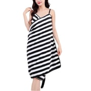 Glow Wrap Towel with Straps, Chic Cache Glow Wrap Towel, Wearable Halter Bath Towels for Women with Adjustable Straps, Sexy Open Back Long Ultra-Absorbent Soft Plush BathrobeBlack