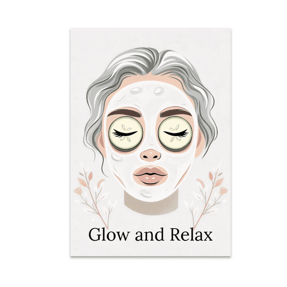 Glow and Relax Skincare Self Care Wall Art - Wellness Room Decor - 13x19 Poster Print