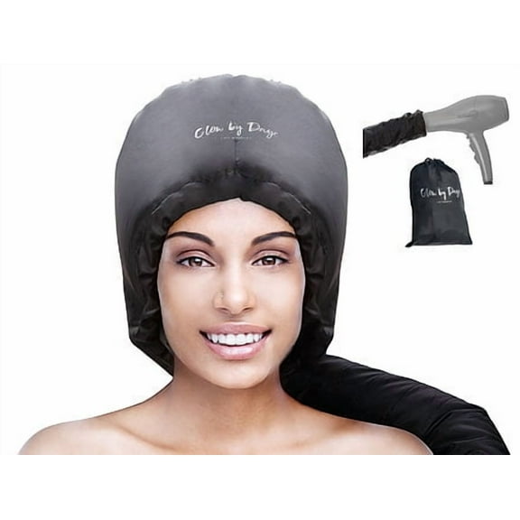 Glow by Daye Soft Hooded Dryer Attachment, Black