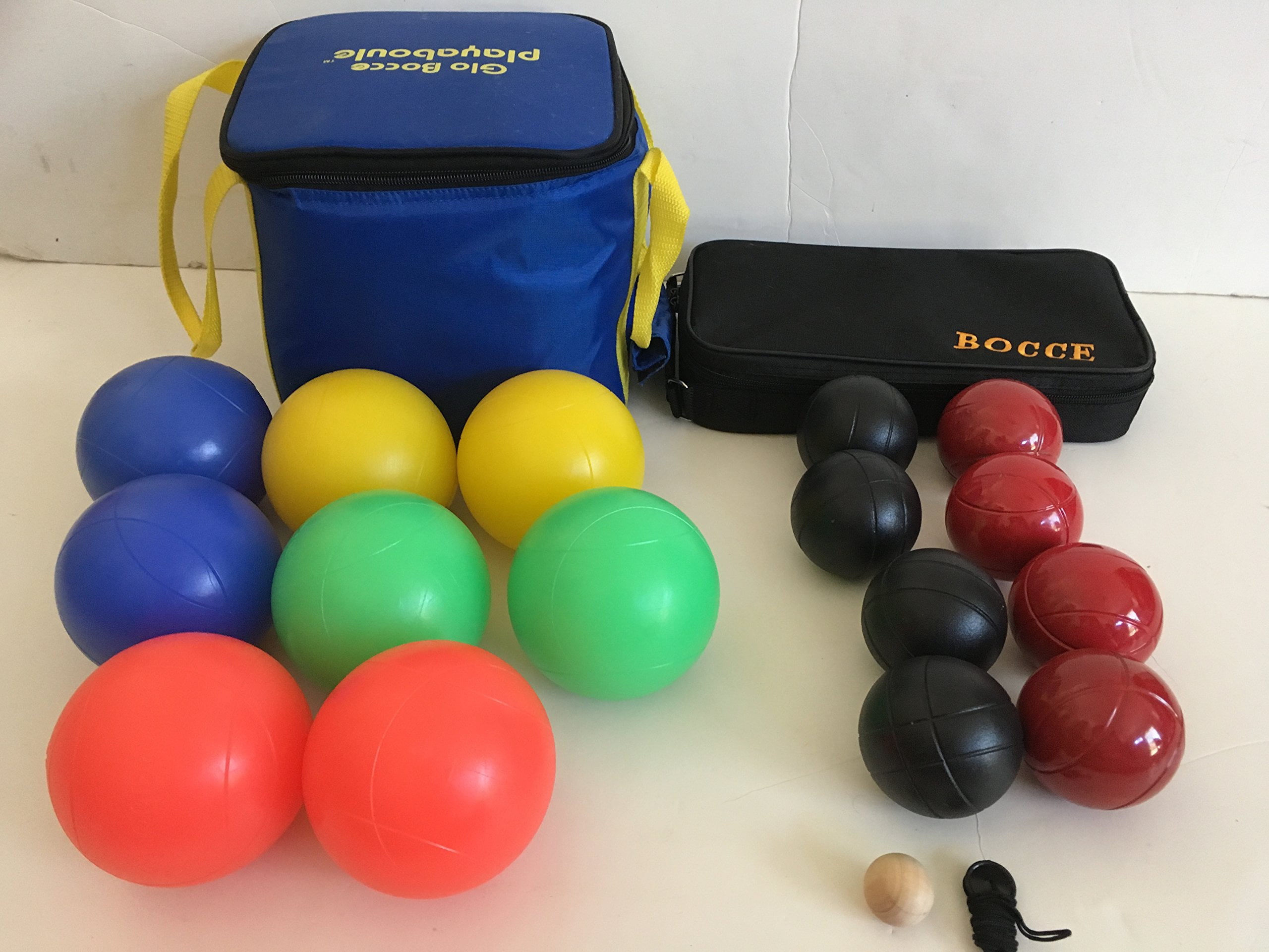 Glow in Dark Bocce Set and 73mm Metal Bocce/Petanque 8 Ball Set with 4