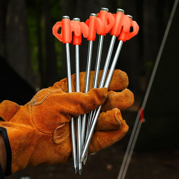 Glow in Dark Hex Screw In Tent Stakes Metal Heavy Duty Camping Hiking Ground for Outdoor Garden Shelter