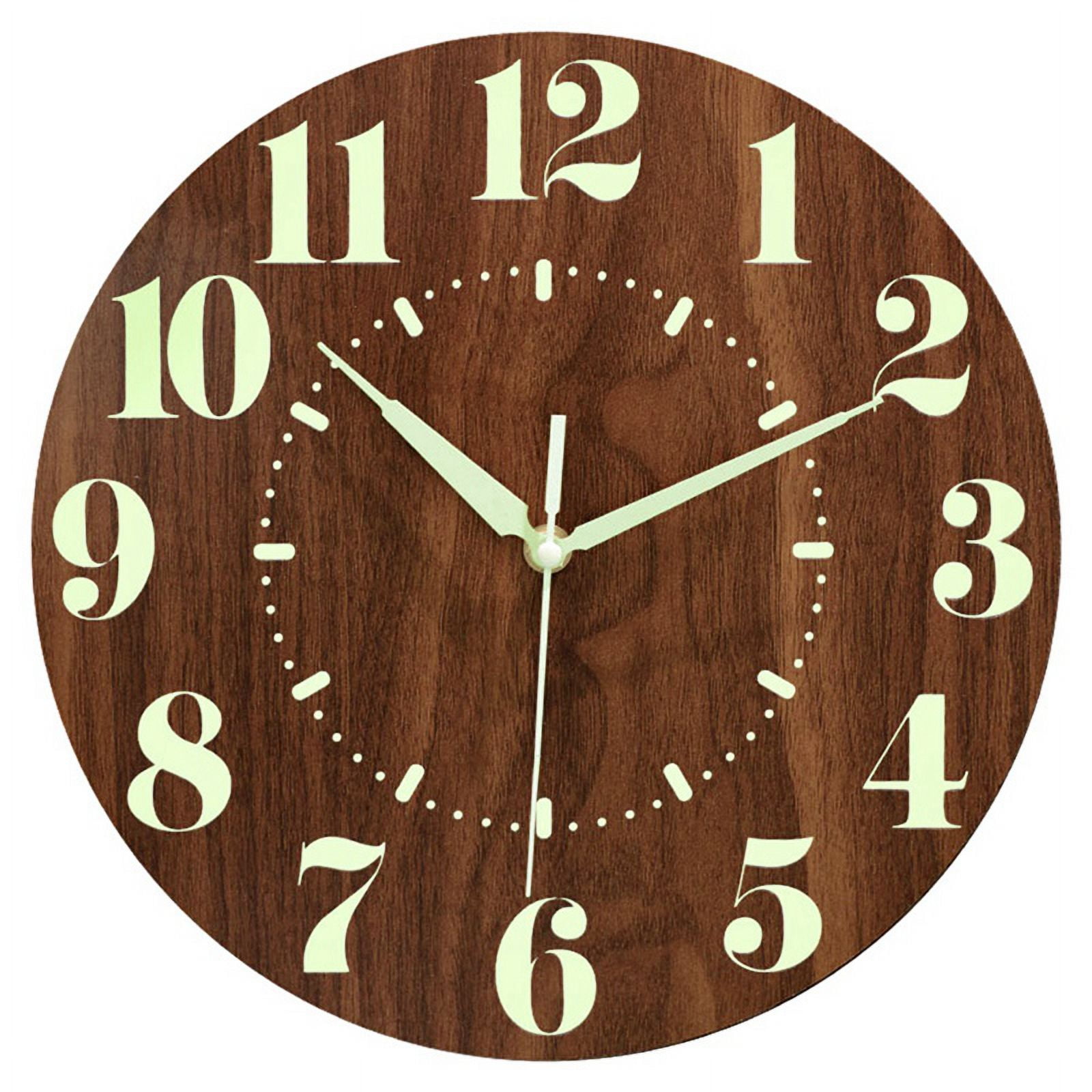 Glow in Dark Wall Clock,12 Inch Silent NonTicking Battery Operated Clock, Lighted Wall Clock